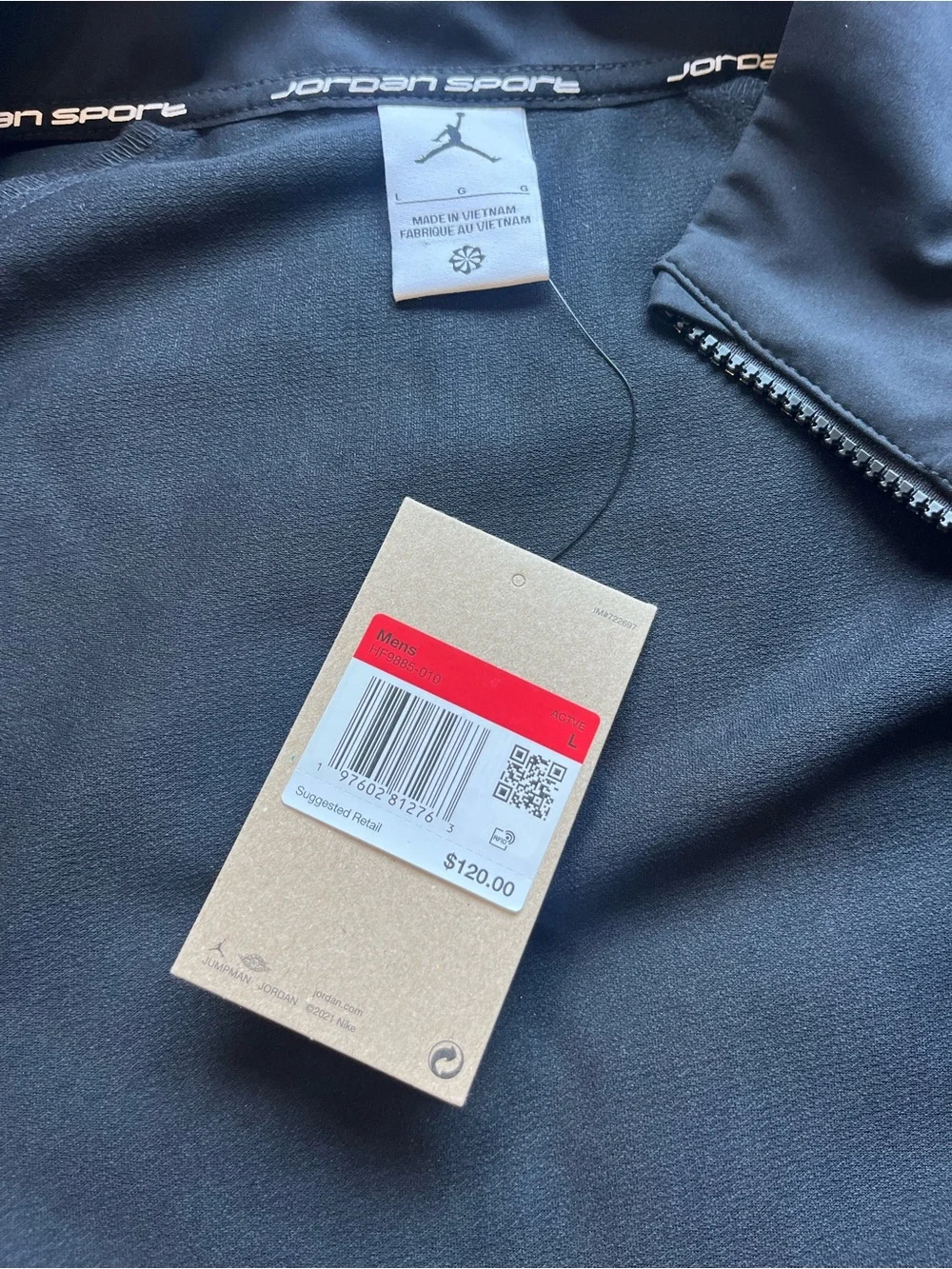 NWT $120 Nike Jordan Sport JAM Men's Warm-Up Jacket Black Large